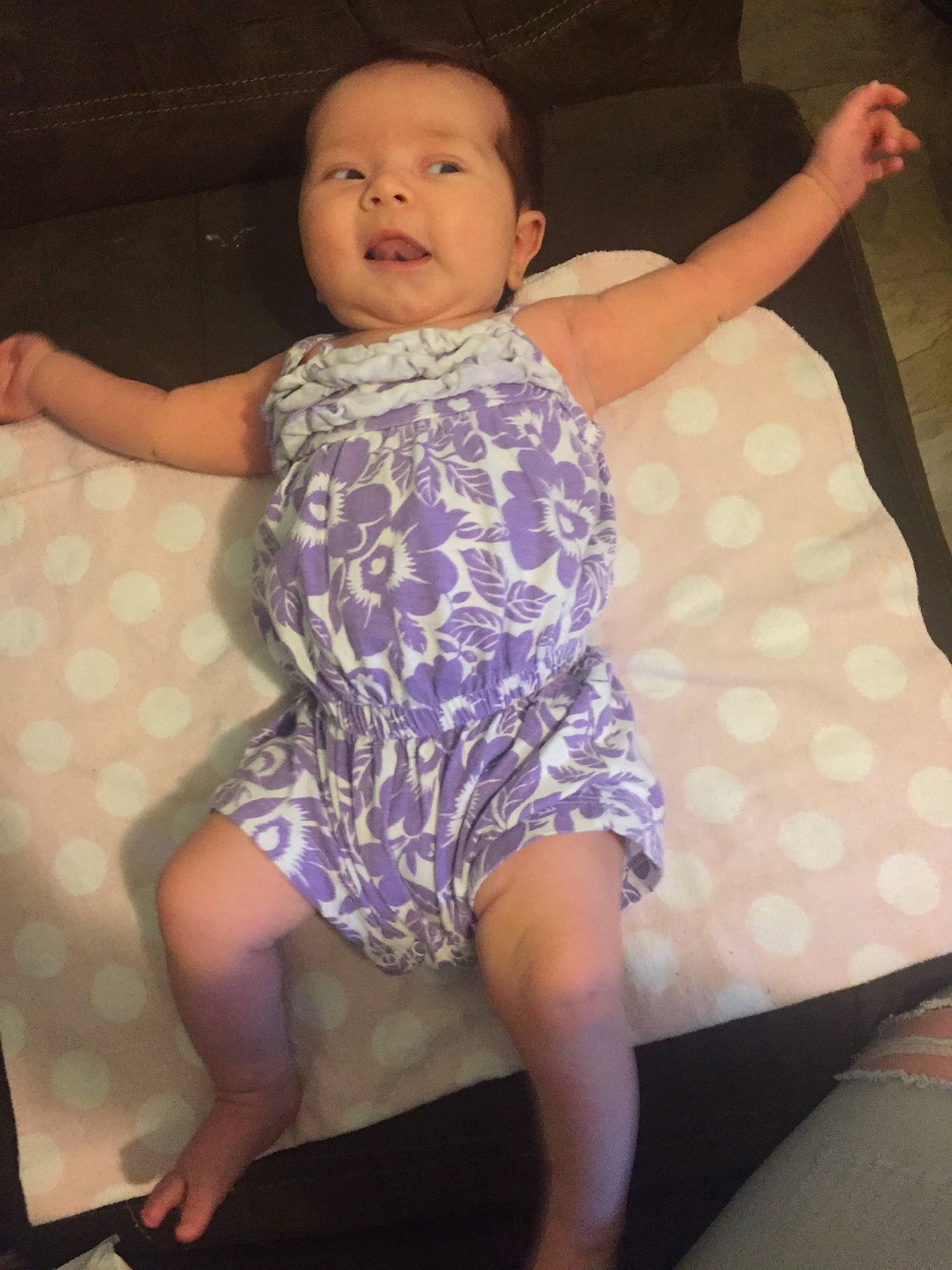 Malayah is registered to the contest to win money with this photo: arm, baby, baby_toddler_clothing, child, diaper, fun, leg, person, sitting, smile, thigh, toddler