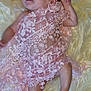 baby, infant, pink_lace, headband, flower, blanket, soft_texture, newborn, sleeping, cute, small, delicate, lying_down, human, skin, hand, foot, portrait, indoor, resting