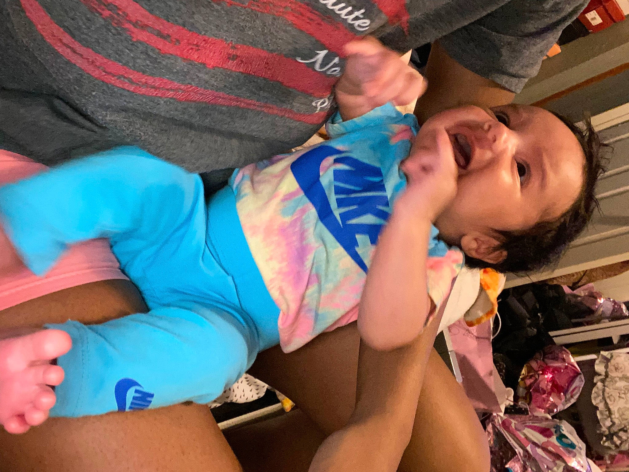 Kmora joined the competition — help win amazing prizes! abdomen, chest, child, comfort, elbow, electric_blue, flesh, fun, human_leg, knee, lap, leisure, mouth, nail, pattern, person, sitting, tartan, thigh, toddler