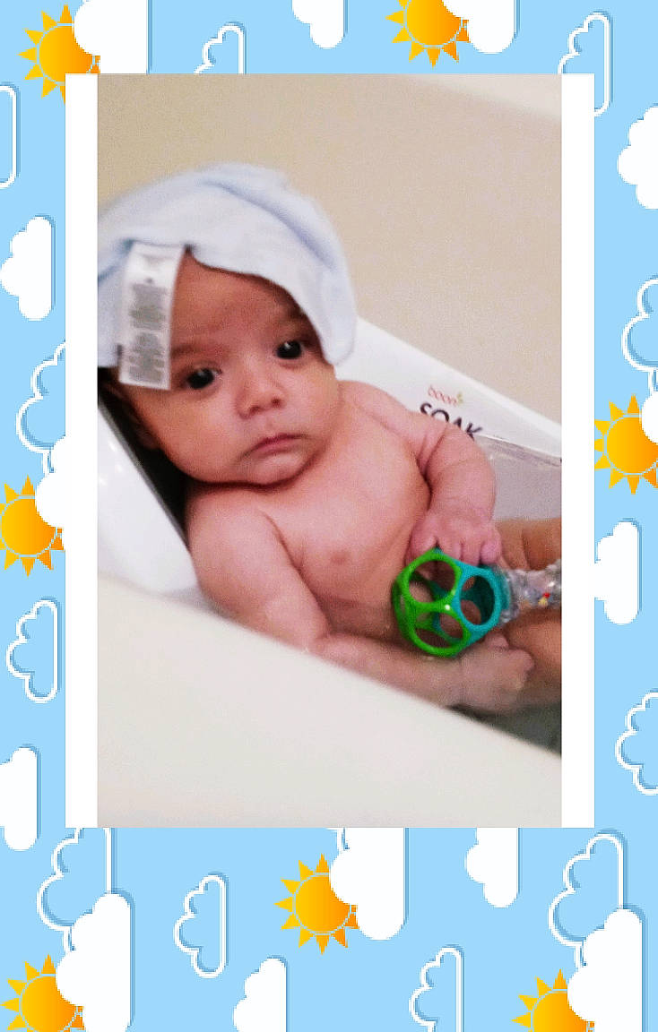 Alberto joined the competition — help win amazing prizes! aqua, azure, baby, baby_toddler_clothing, cheek, child, design, eyelash, facial_expression, font, happy, headwear, human, linens, organism, pattern, person, photograph, picture_frame, product