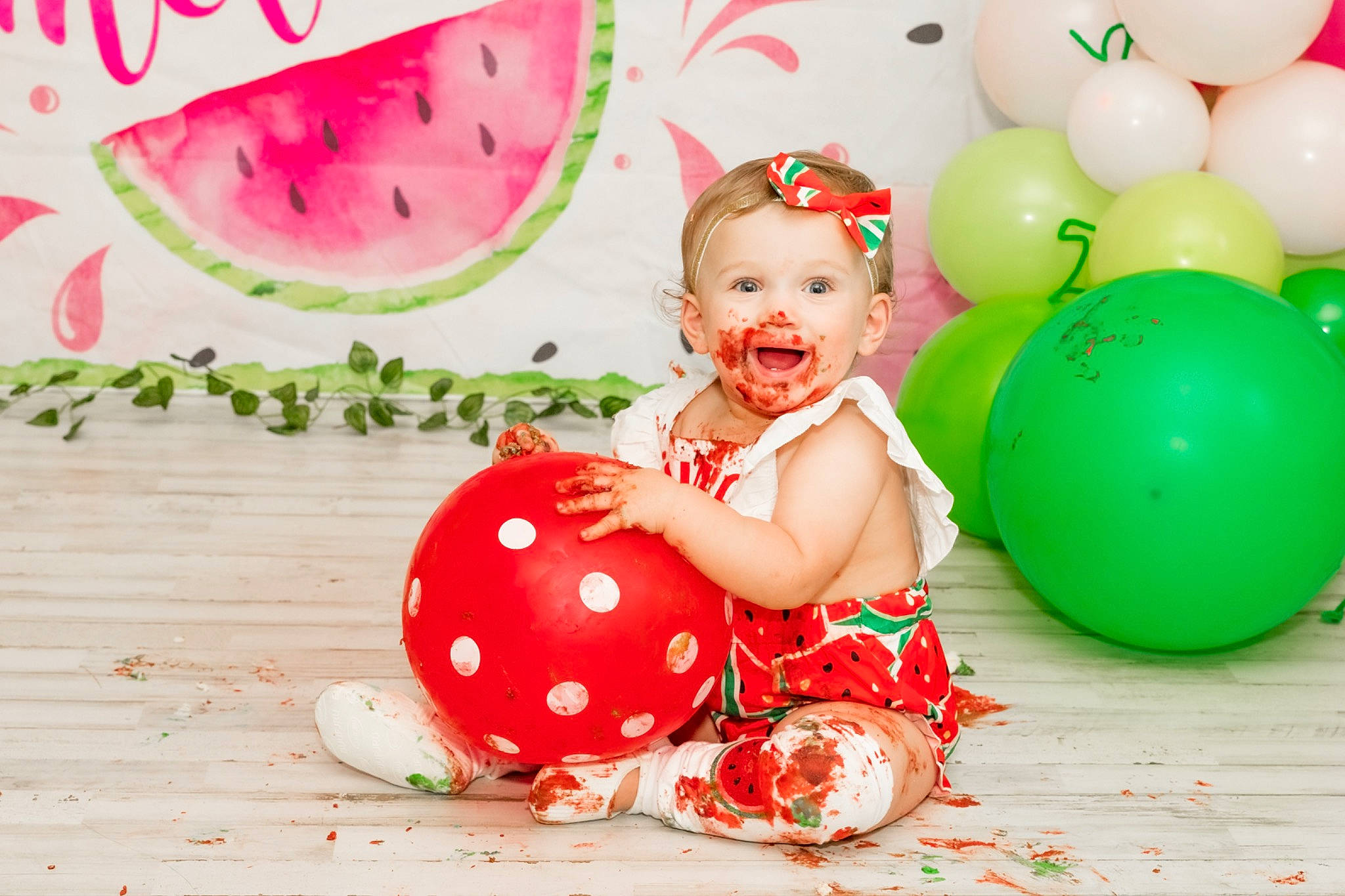 Eliana joined the competition — help win amazing prizes! baby_toddler_clothing, balloon, child, citrullus, event, fruit, fun, happy, holiday, melon, natural_foods, party_supply, pattern, person, pink, play, smile, sweetness, toddler, toy