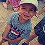 boy, casual_clothing, child, crowd, cute, daylight, flip_flops, fun, gravel, happy, legs, outdoor, people, portrait, sandals, shorts, smiling, summer, tshirt, white_cap