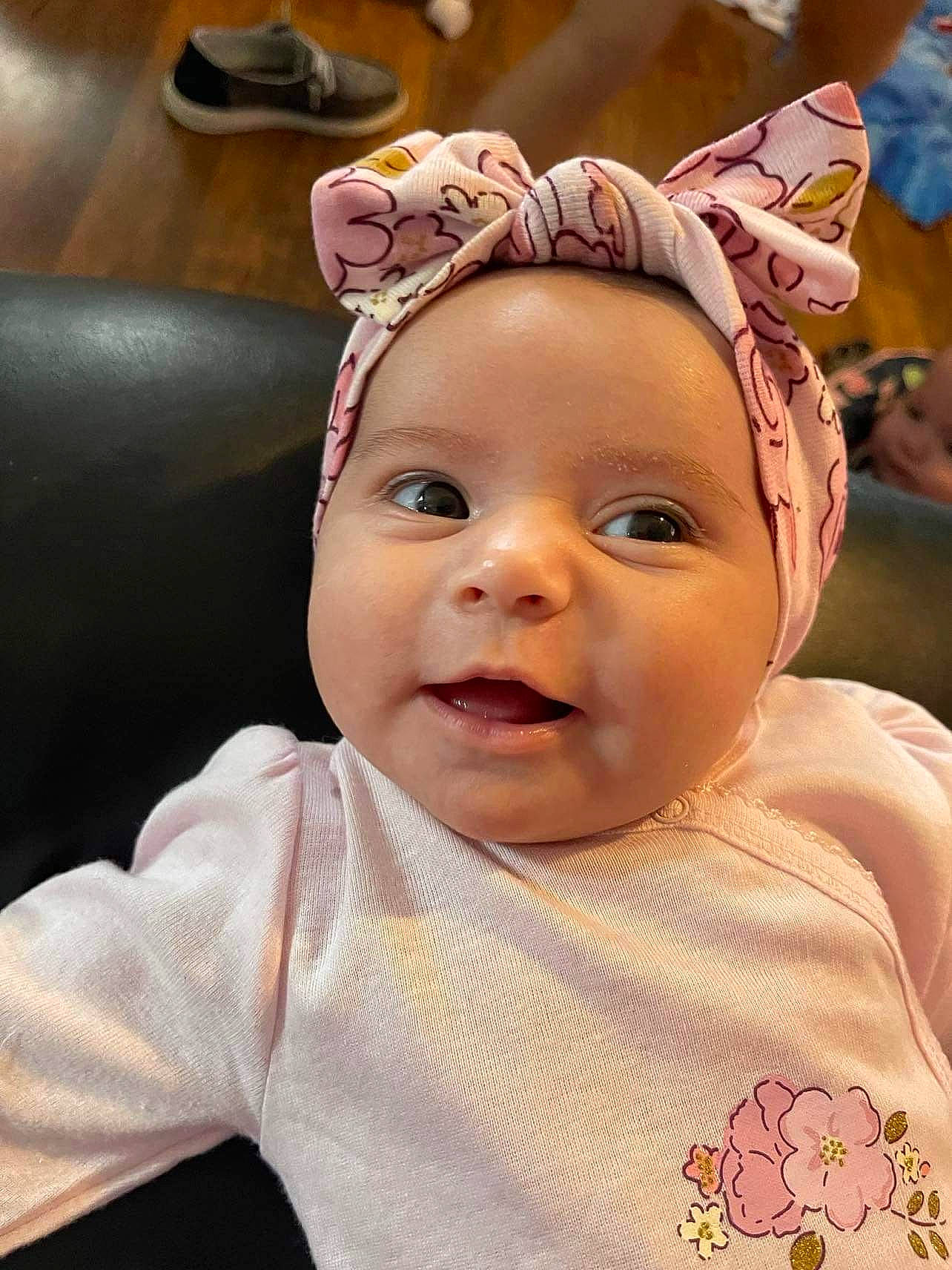 Labrea joined the competition — help win amazing prizes! baby, baby_toddler_clothing, cheek, child, chin, event, eye, eyebrow, eyelash, face, happy, headband, headpiece, headwear, iris, lip, person, pink, skin, sleeve