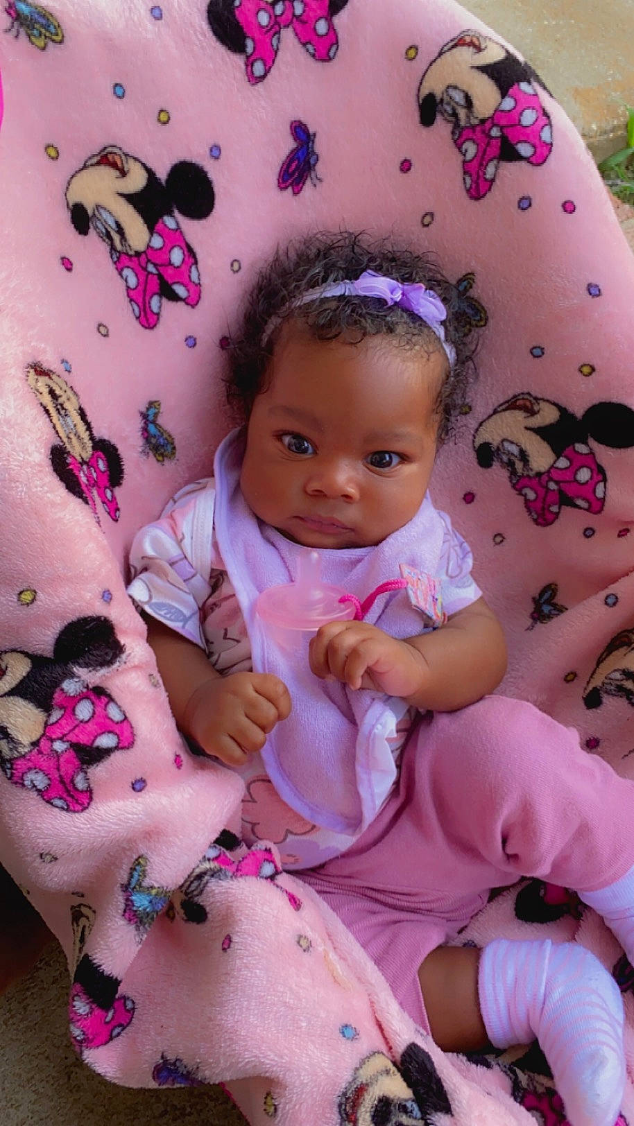 Amiyah is registered to the contest to win money with this photo: baby, baby_toddler_clothing, beauty, cheek, child, chin, eye, eyelash, face, fun, happy, head, lip, magenta, person, pink, purple, skin, sleeve, textile