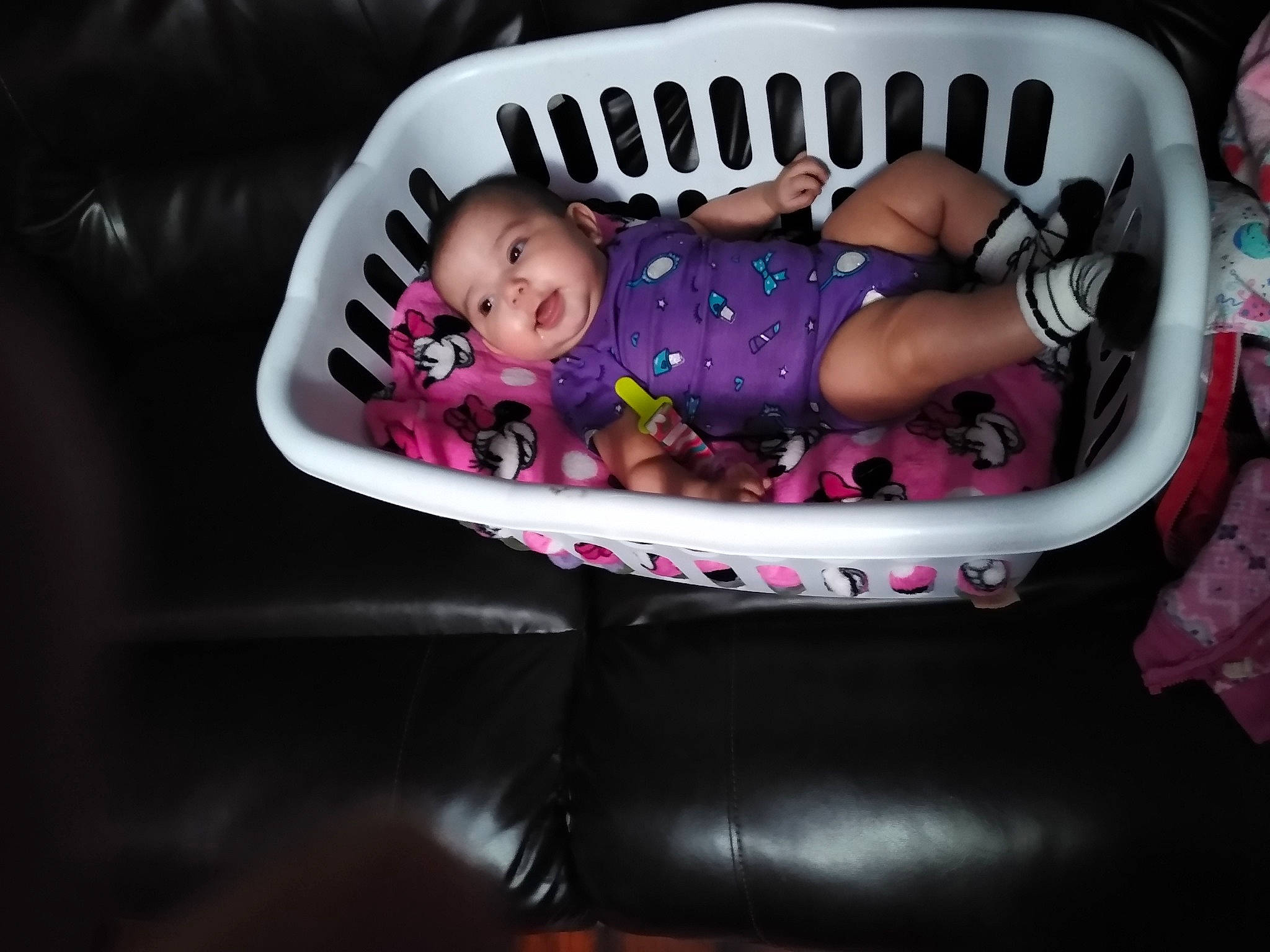 Jazmine joined the competition — help win amazing prizes! baby, baby_carriage, baby_products, baby_safety, baby_toddler_clothing, baby_toys, black, chair, child, comfort, fun, head, infant_bed, magenta, pattern, person, pink, purple, room, sitting