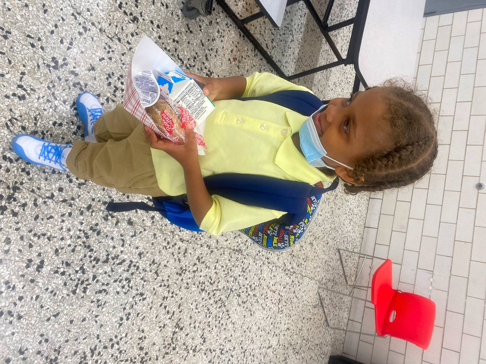 Kareem joined the competition — help win amazing prizes! baby, baby_toddler_clothing, carmine, child, concrete, flooring, foot, fun, human_leg, leisure, person, play, sidewalk, sitting, soil, thigh, toddler, toy