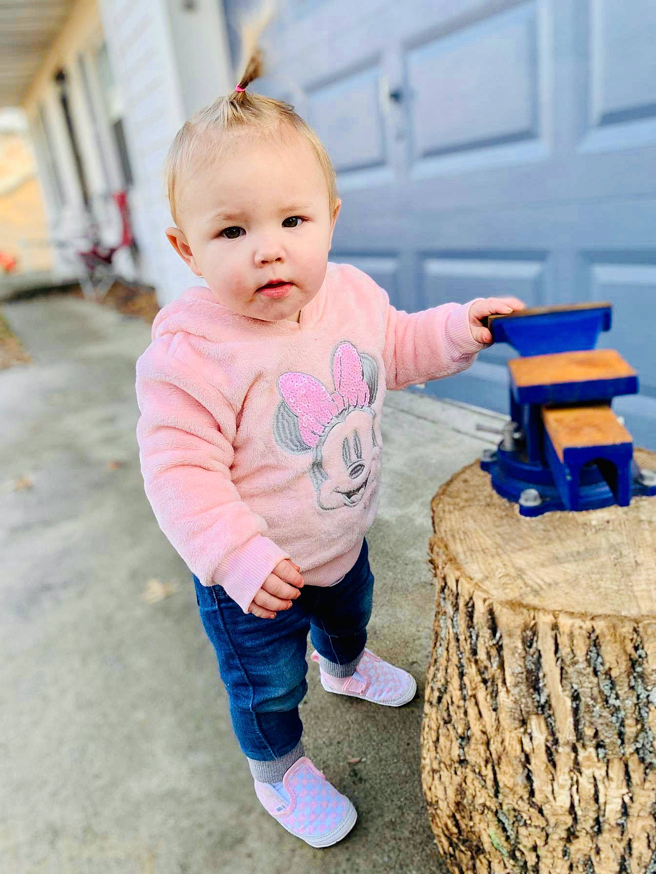Everleigh is registered to the contest to win money with this photo: baby, baby_playing_with_toys, baby_toddler_clothing, cheek, child, flooring, fun, happy, leisure, magenta, person, play, portrait_photography, sitting, sleeve, sock, standing, toddler, toy, toy_block