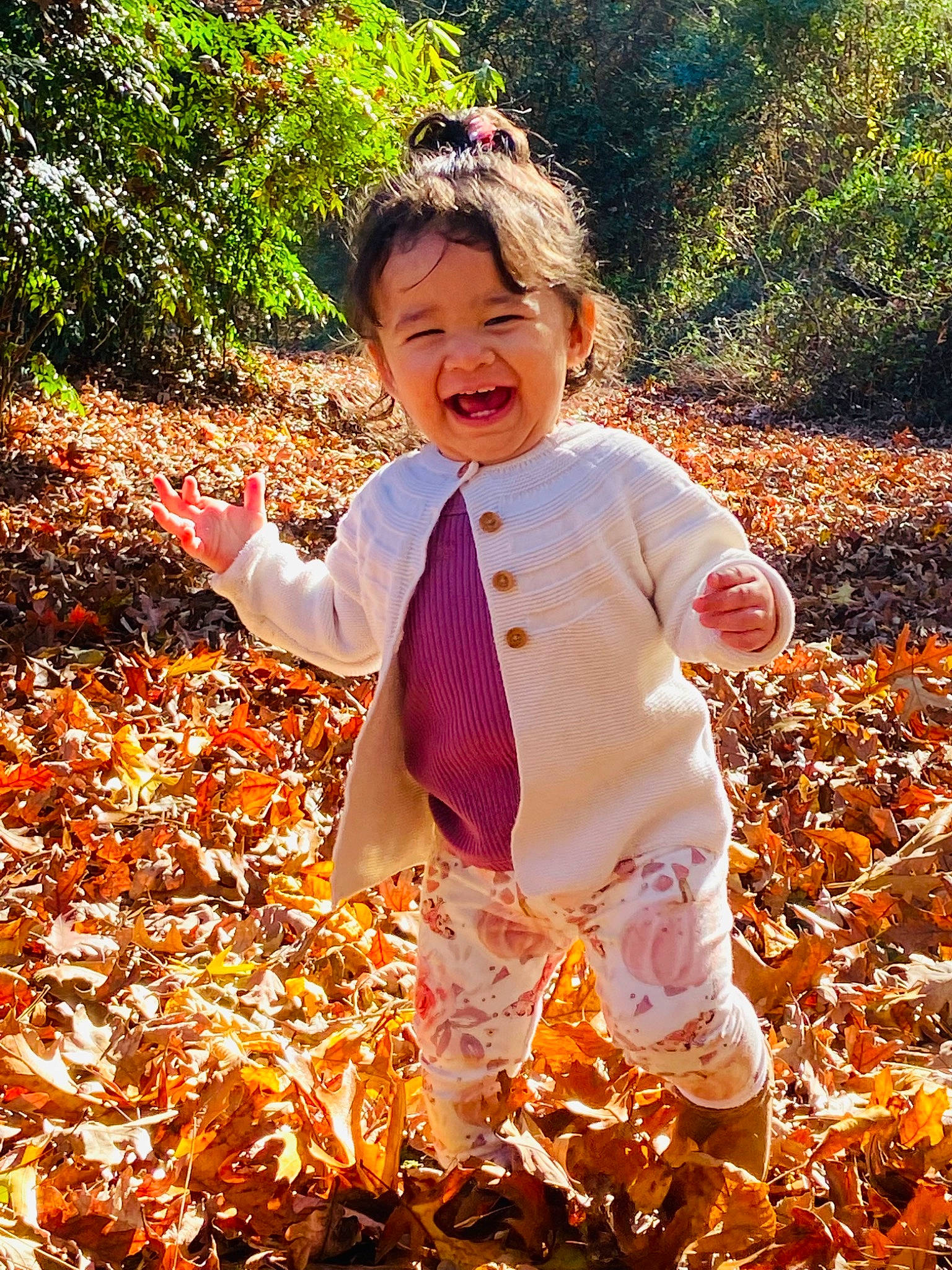 Isabela joined the competition — help win amazing prizes! baby_toddler_clothing, child, deciduous, fun, grass, happy, joy, leaf, natural_landscape, orange, people_in_nature, person, plant, playing_with_kids, pumpkin, soil, sunglasses, sunlight, tints_and_shades, toddler
