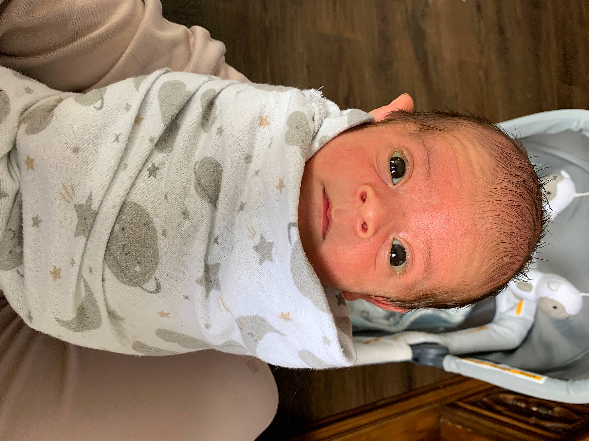 Mal is registered to the contest to win money with this photo: baby, baby_products, baby_safety, baby_toddler_clothing, cheek, child, comfort, eye, infant_bed, iris, linens, lip, mouth, nose, pattern, person, room, skin, sleeve, toddler