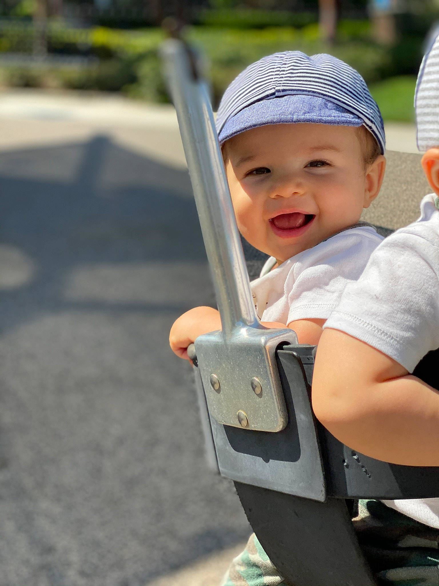 Franklin joined the competition — help win amazing prizes! baby, baby_products, child, headwear, person, playground, product, public_space, smile, toddler, vacation