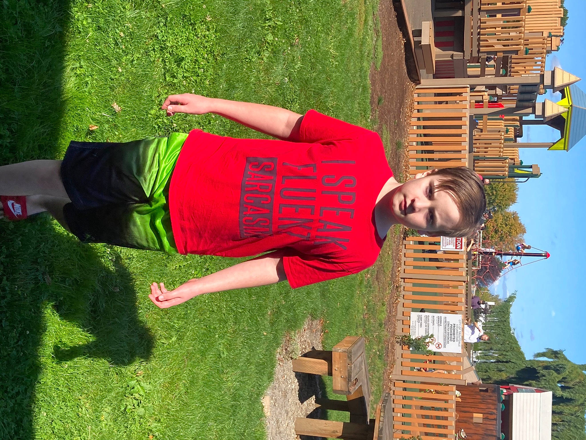 Shawn is registered to the contest to win money with this photo: fun, grass, green, leisure, person, plant, tree