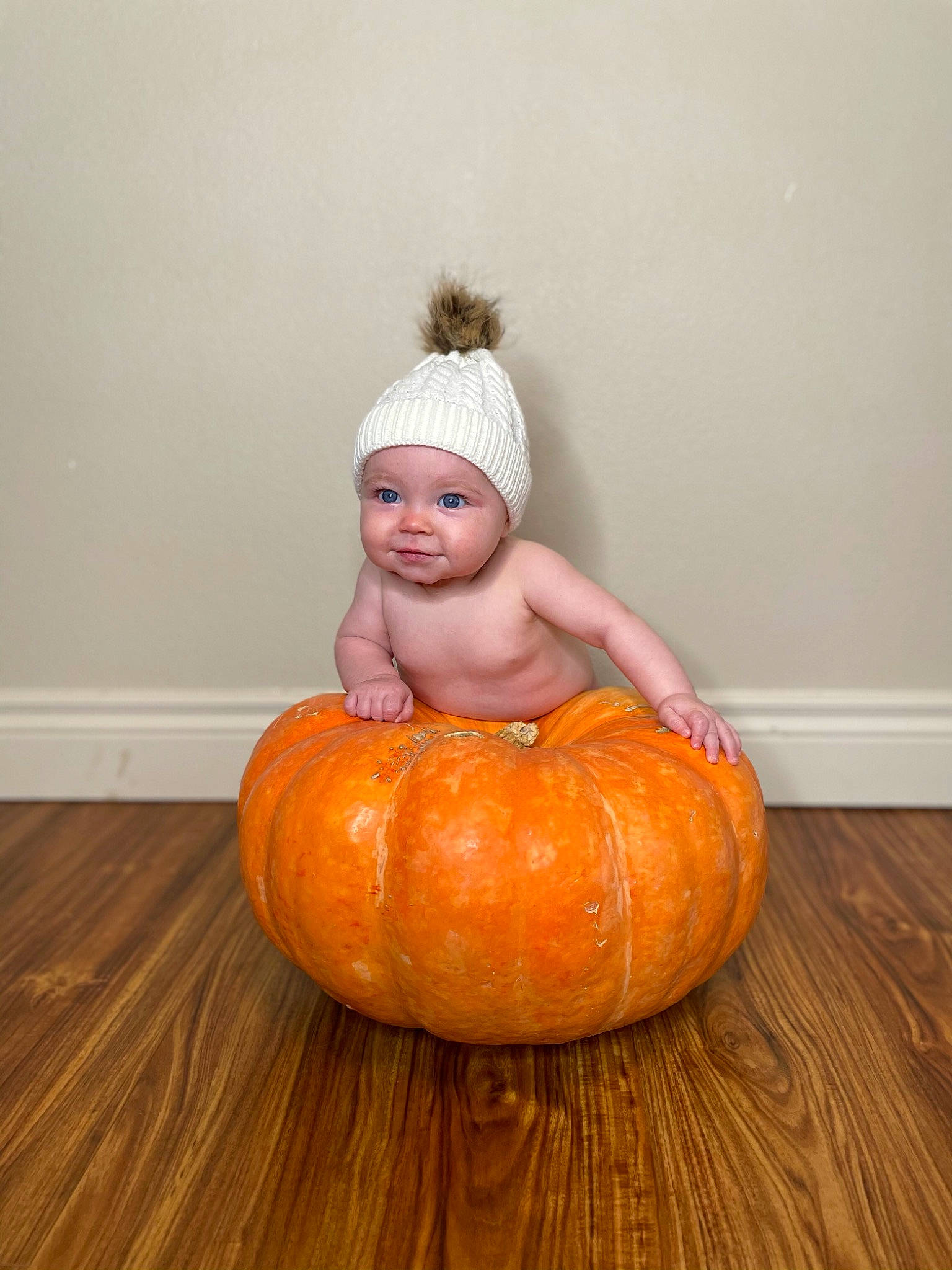 Kaylynn joined the competition — help win amazing prizes! _and_melon_family, _gourd, baby, blond, calabaza, child, cucumber, cucurbita, face, food, fruit, gourd, headwear, orange, person, plant, produce, pumpkin, smile, squash