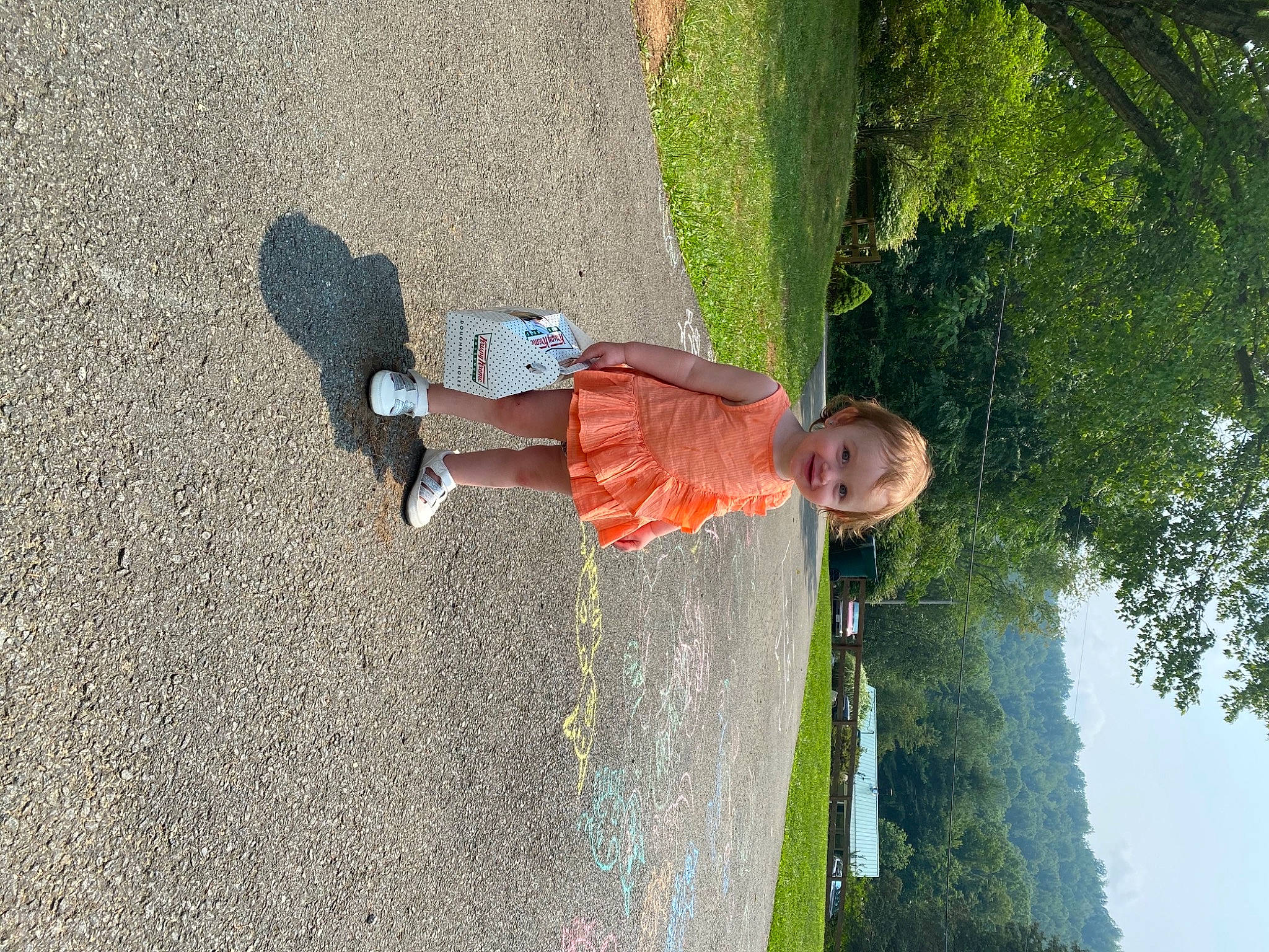 Lakelyn joined the competition — help win amazing prizes! asphalt, concrete, fun, grass, green, joy, leisure, nature, people_in_nature, person, plant, recreation, road_surface, sky, street_light, tar, tints_and_shades, tire, toddler, tree