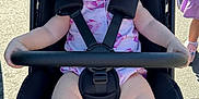Mia is registered to the contest to win money with this photo: baby, sunglasses, stroller, outdoor, smile, child, sunny, happy, seatbelt, legs, clothing, footwear, black, pink, person, babywear, sunshade, road, toy, cute