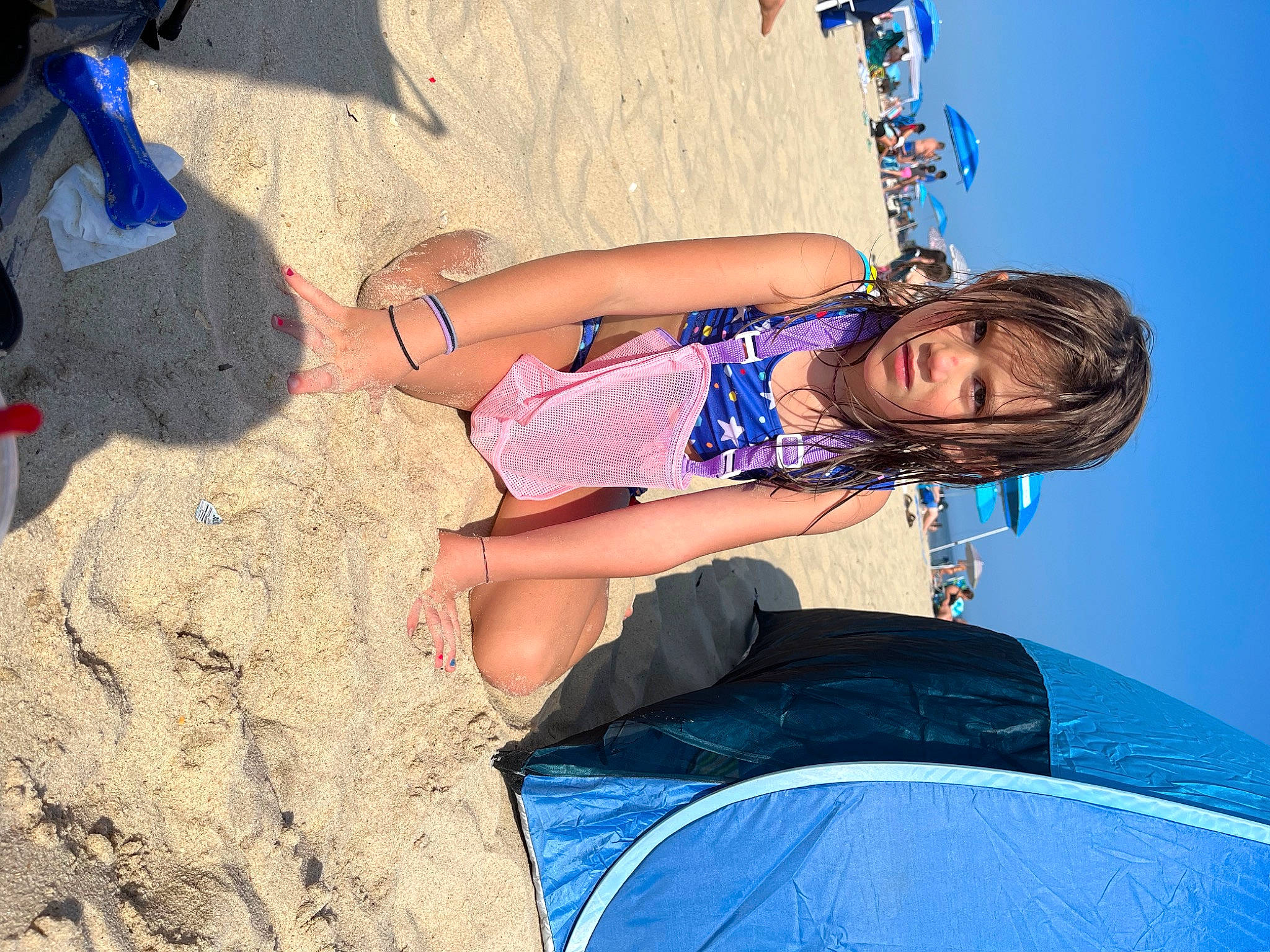 Catherine joined the competition — help win amazing prizes! arm, azure, beach, blue, elbow, electric_blue, fun, happy, human_leg, landscape, leisure, people_in_nature, people_on_beach, person, recreation, sand, sky, smile, thigh, travel