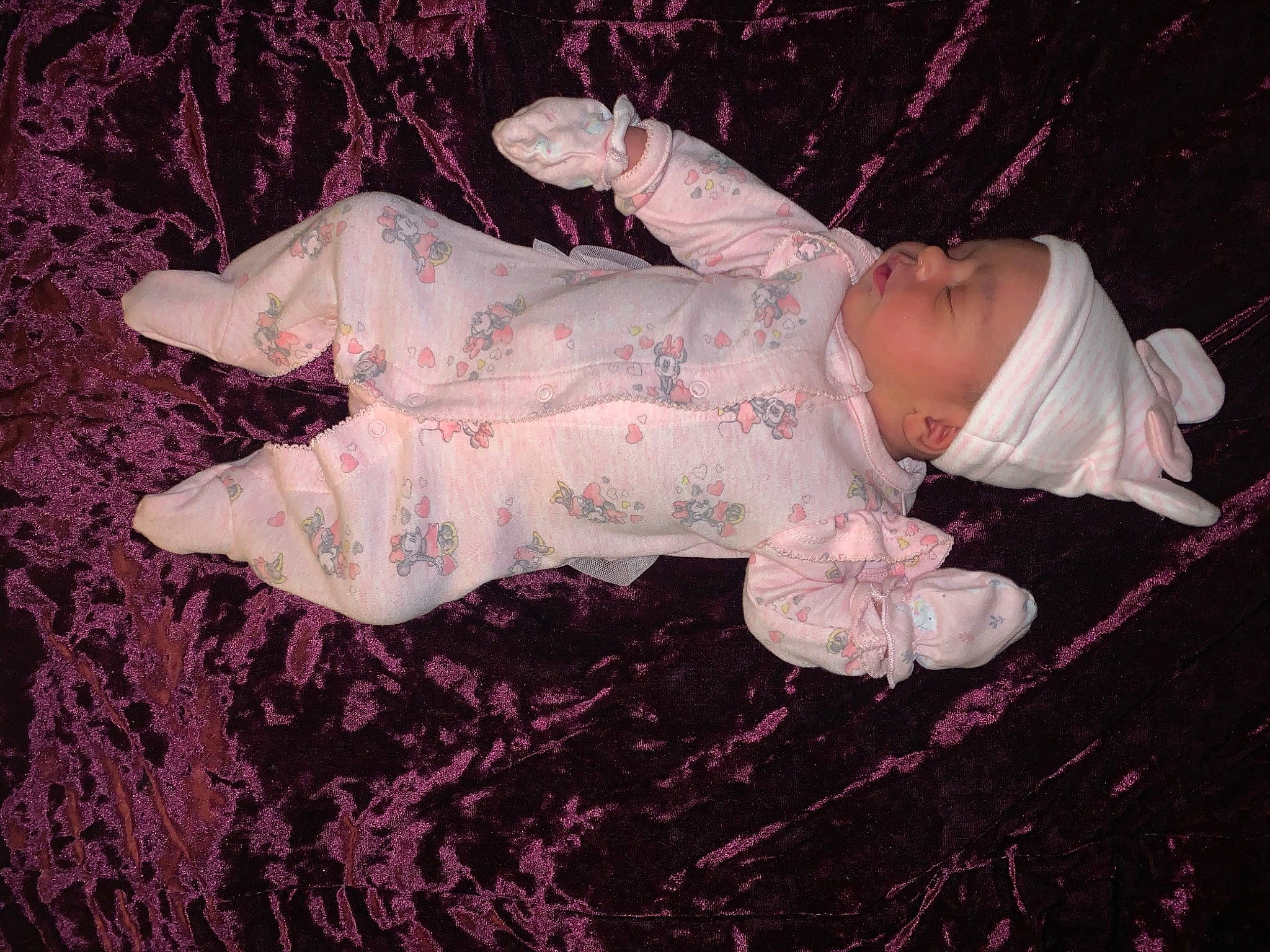 Alora joined the competition — help win amazing prizes! arm, baby, baby_products, baby_toddler_clothing, child, comfort, foot, head, headwear, leg, linens, nightwear, pattern, person, pink, room, sitting, sleeve, toddler