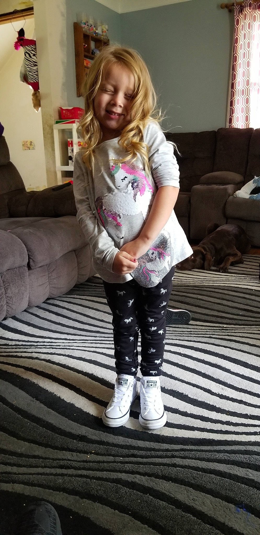 Kinslee joined the competition — help win amazing prizes! blond, child, child_model, clothing, fashion_accessory, footwear, joint, knee, leg, leggings, person, pink, shoe, sock, t_shirt, thigh, tights, toddler