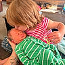 Oaklan joined the competition — help win amazing prizes! child, baby, newborn, toddler, kiss, striped_clothing, indoor, couch, wooden_wall, dog, sleeping_baby, affection, family, love, holding, portrait, people, cute, tender_moment, home