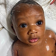 Akylo joined the competition — help win amazing prizes! baby, child, bath, water, soap, towel, skin, face, eyes, wet, cute, infant, head, portrait, expression, person, young, clean, hand, closeup