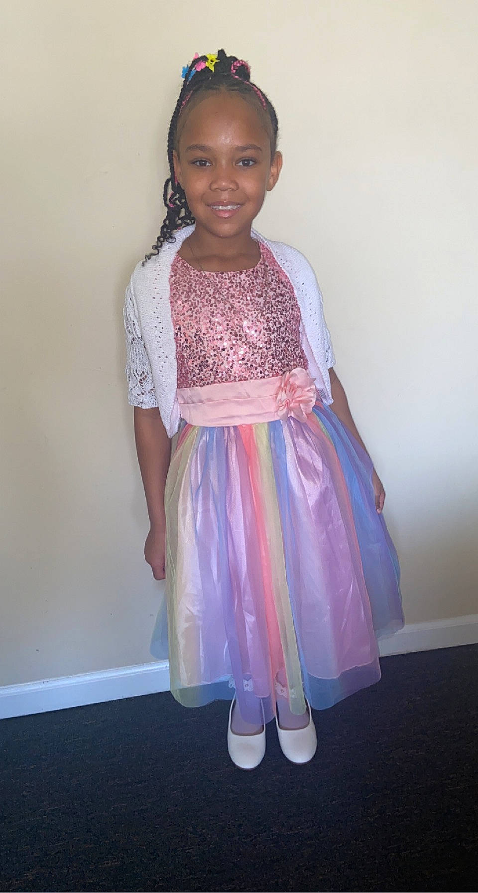 Imani is registered to the contest to win money with this photo: baby_toddler_clothing, child, electric_blue, embellishment, face, fashion_design, formal_wear, hair, happy, joy, magenta, neck, pattern, person, pink, purple, skin, sleeve, smile, toddler