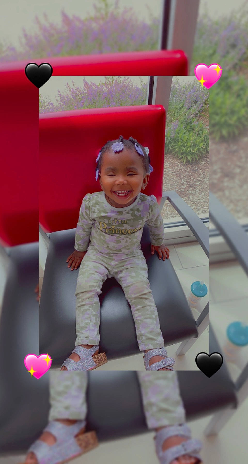 Kanasia joined the competition — help win amazing prizes! baby, baby_products, baby_toddler_clothing, baby_toys, child, fun, happy, joy, leisure, magenta, outdoor_furniture, person, personal_protective_equipment, pink, plant, play, purple, recreation, sitting, smile