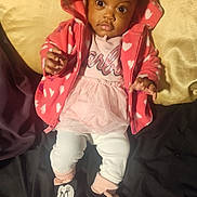 Miss'Minnie joined the competition — help win amazing prizes! baby, blanket, child, clothing, cute, cute_outfit, expression, hearts, hoodie, indoor, infant, lying_down, minnie_mouse, person, pink, portrait, slippers, soft_lighting, tutu, young_child