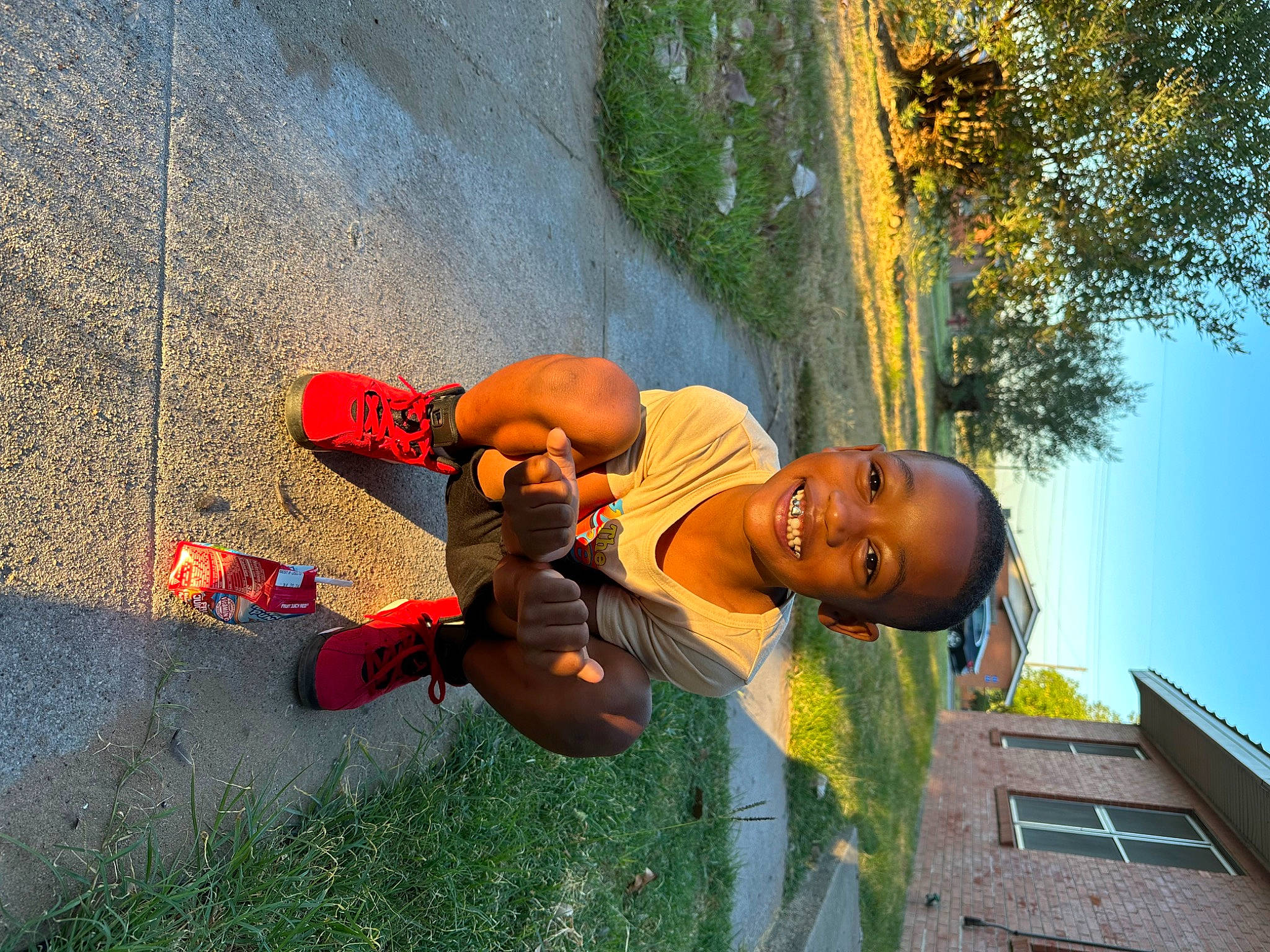 Jasiah joined the competition — help win amazing prizes! adventure, child, fun, grass, happy, hat, joy, landscape, leisure, people_in_nature, person, plant, recreation, sky, smile, toddler, tree, vacation