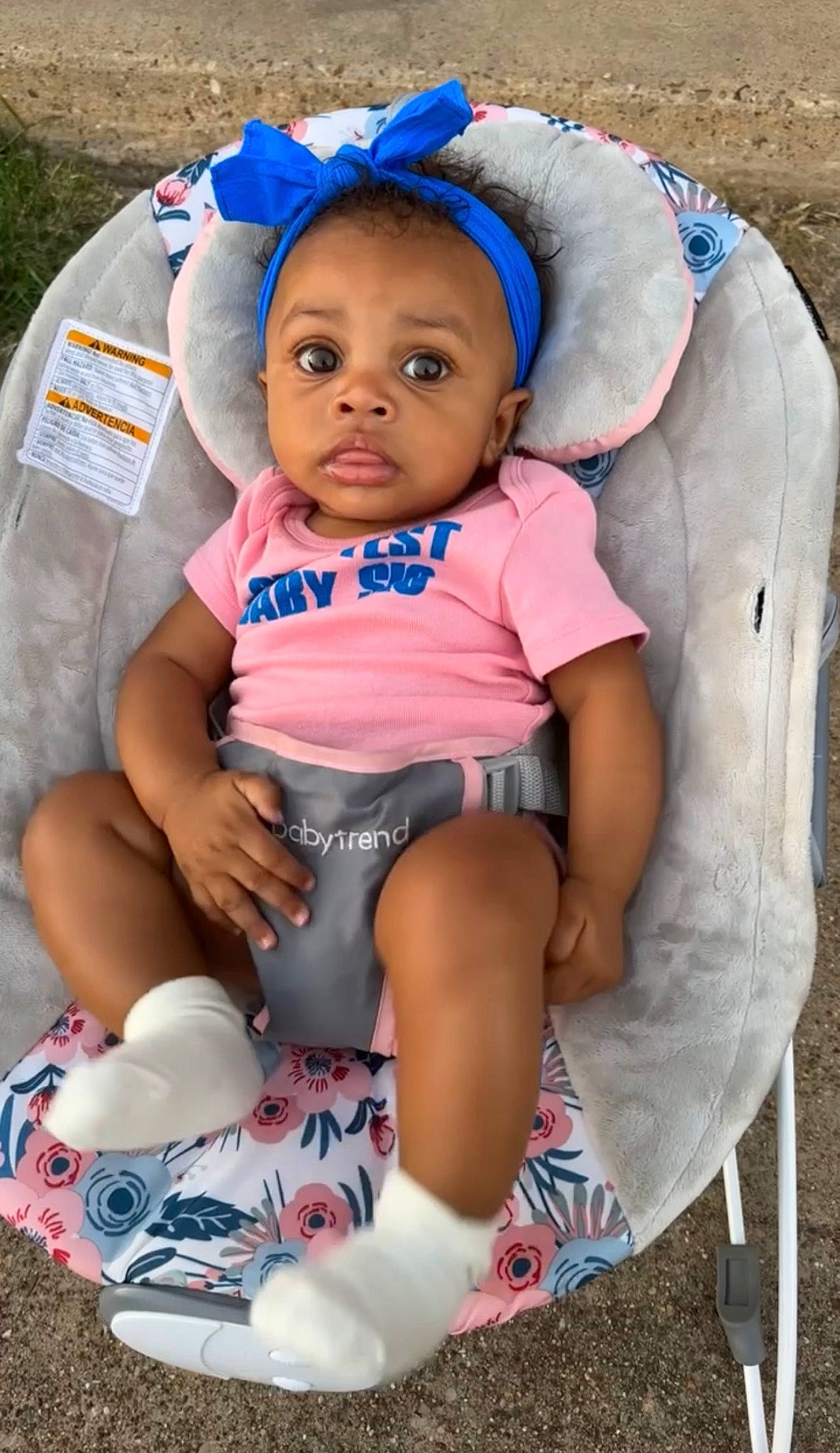 Tenylah joined the competition — help win amazing prizes! baby, baby_carriage, baby_toddler_clothing, chair, cheek, child, cool, eye, fun, happy, leisure, person, pink, shorts, skin, sneakers, thigh, tire, toddler, wheel