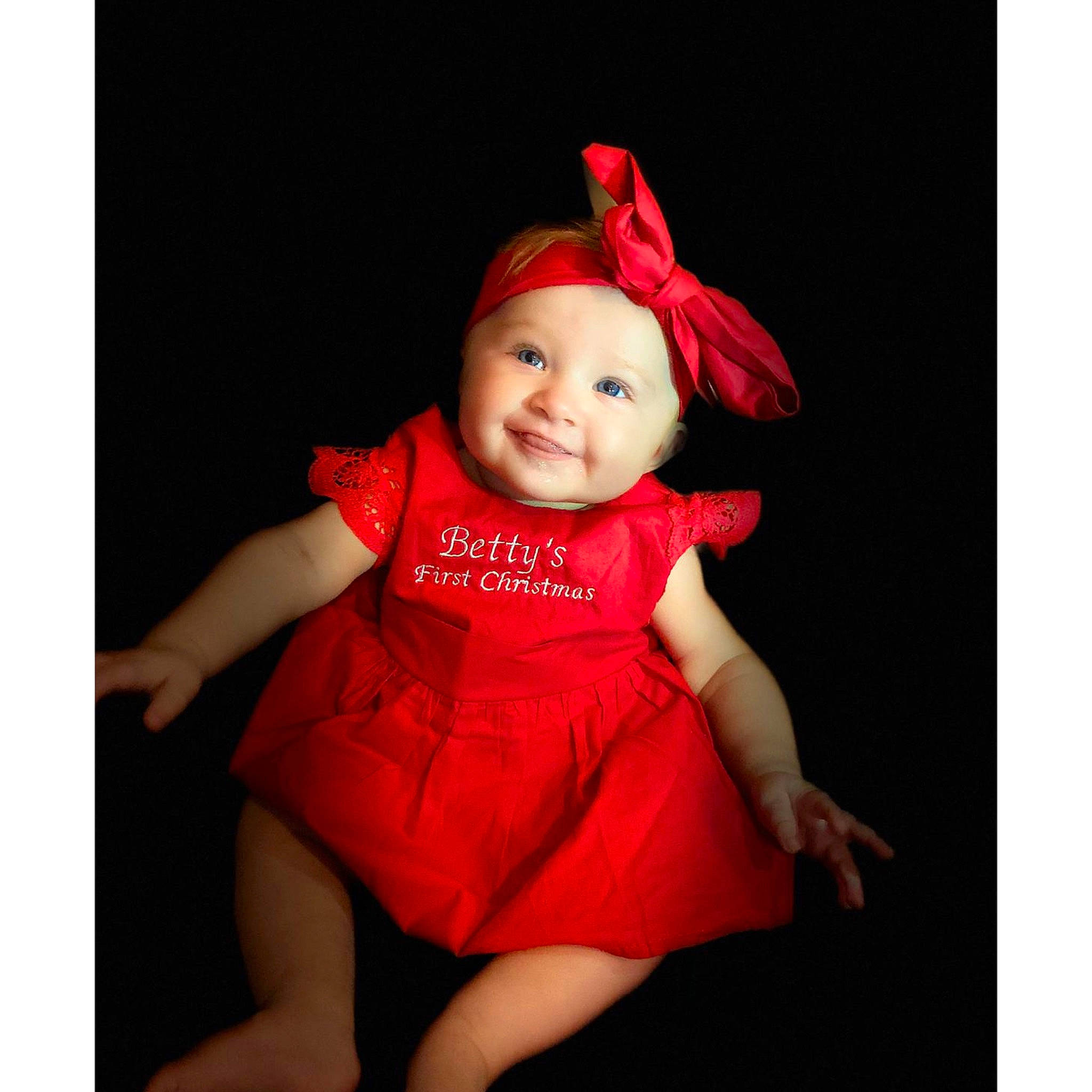 Betty joined the competition — help win amazing prizes! baby, child, child_model, clothing, costume, costume_accessory, dress, ear, headgear, headwear, joy, person, photography, red, smile, toddler