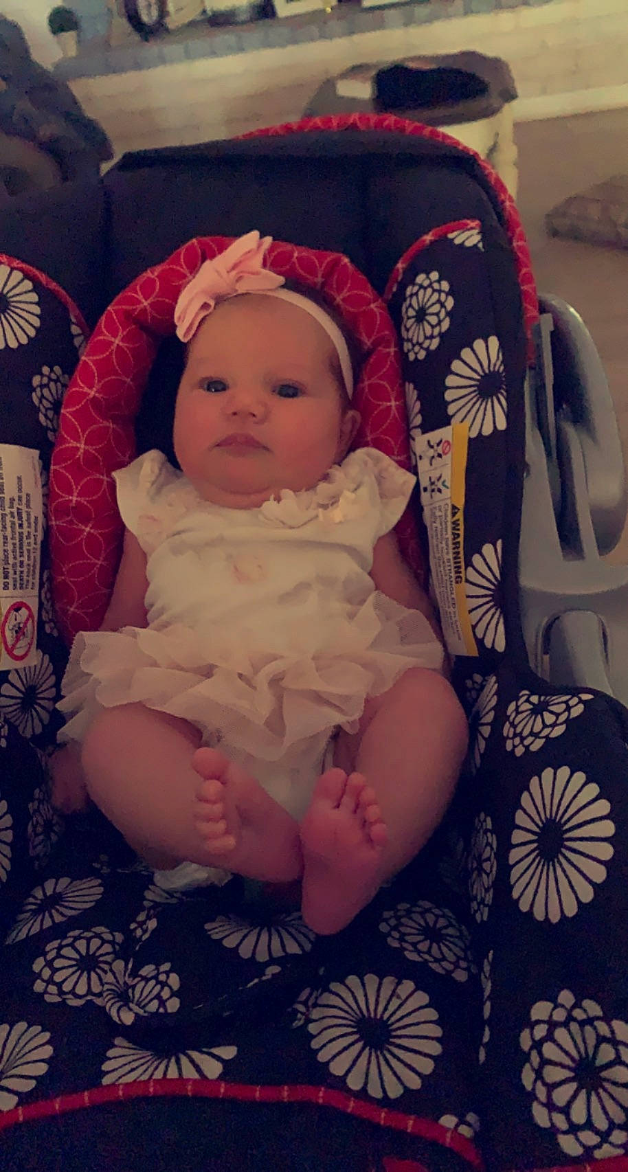 Paisley joined the competition — help win amazing prizes! baby, baby_sleeping, baby_toddler_clothing, cap, chair, child, comfort, couch, dress, finger, glasses, hand, happy, headwear, lap, leg, lip, person, pink, skin