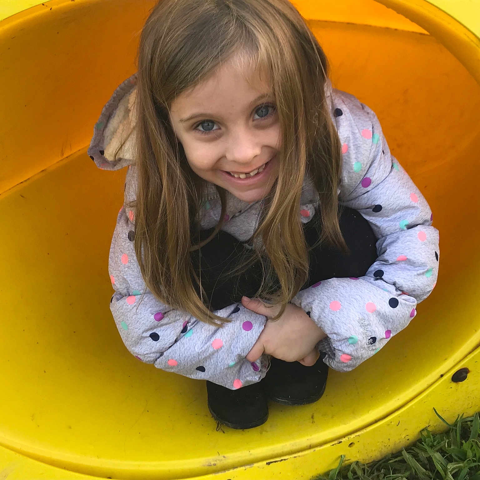 Amaiya joined the competition — help win amazing prizes! child, circle, eye, fun, happy, joy, leisure, outdoor_play_equipment, person, pink, play, playground, public_space, recreation, sitting, smile, toddler, yellow