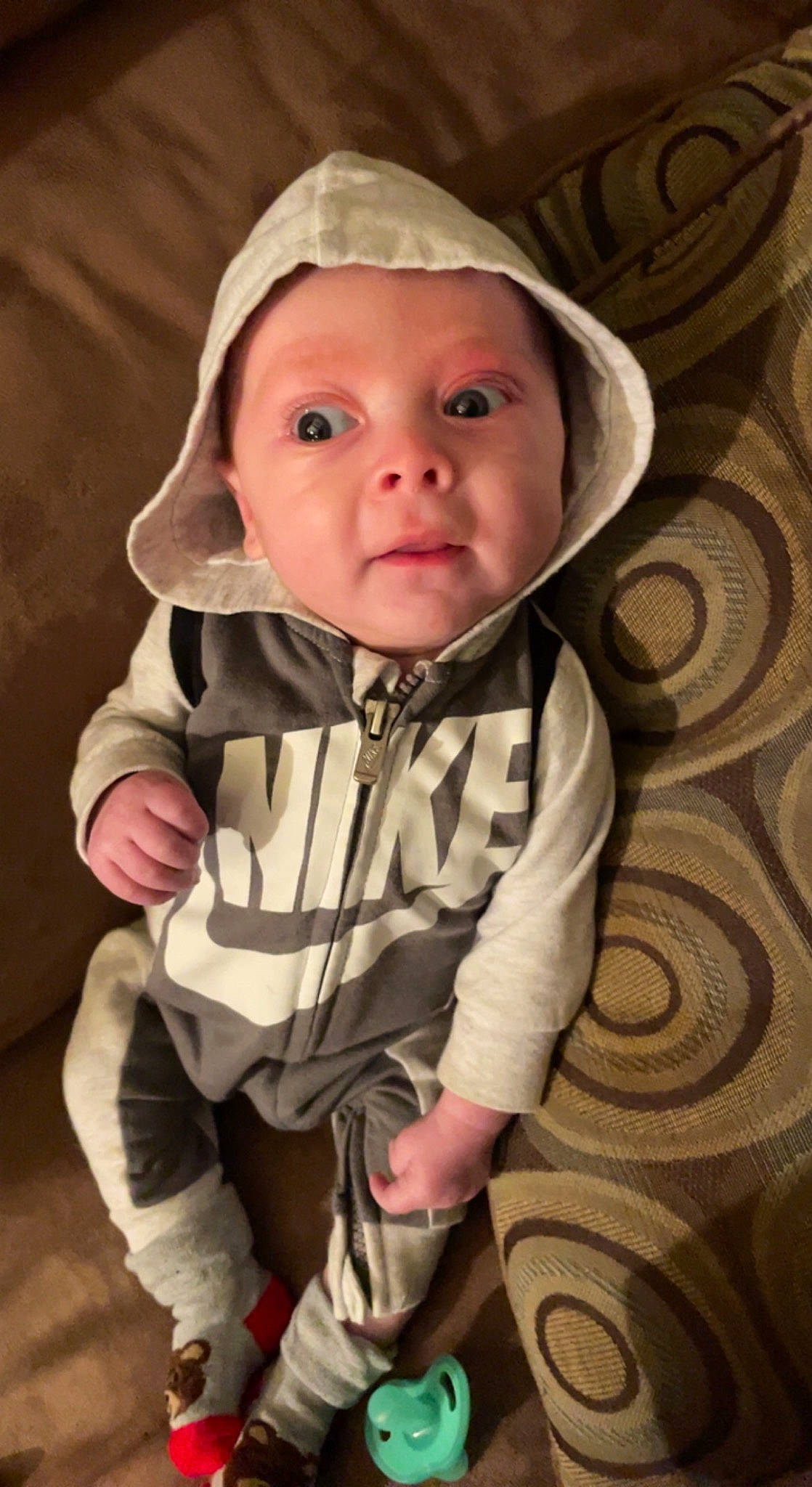 Leland joined the competition — help win amazing prizes! baby, baby_toddler_clothing, cheek, child, comfort, eye, eyebrow, face, finger, happy, headwear, iris, lip, mouth, nose, organ, outerwear, person, skin, sleeve