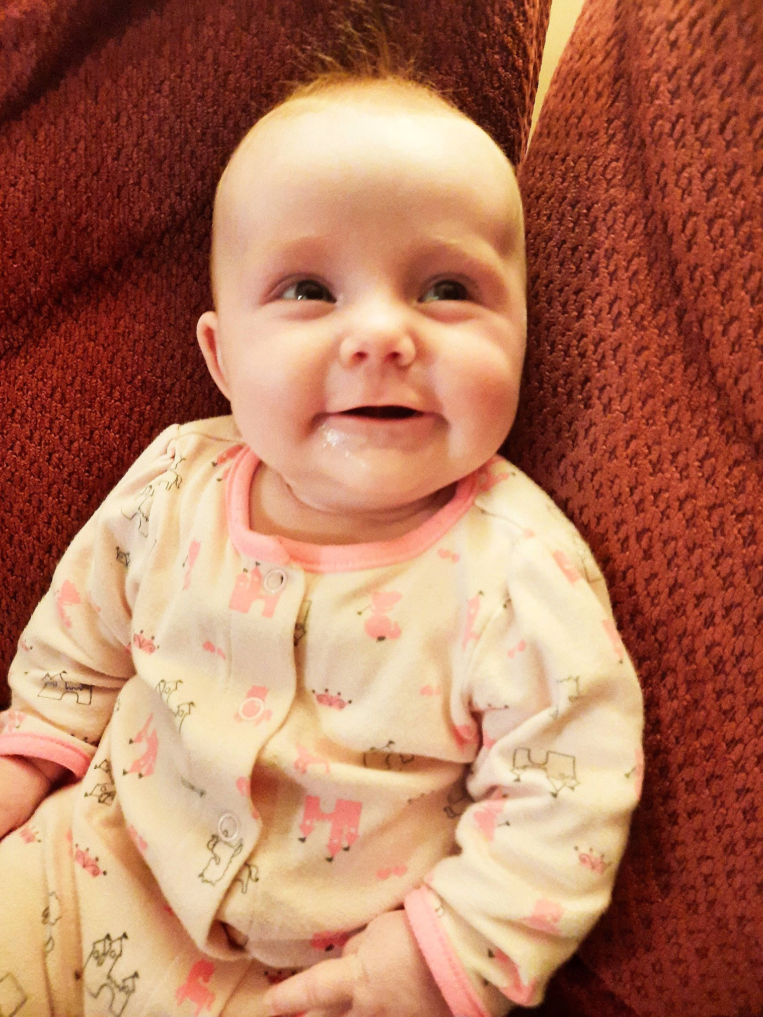 Octaveah joined the competition — help win amazing prizes! baby, baby_toddler_clothing, cheek, child, collar, comfort, happy, head, human_body, linens, lip, mouth, nose, person, pink, sitting, skin, sleeve, smile, textile