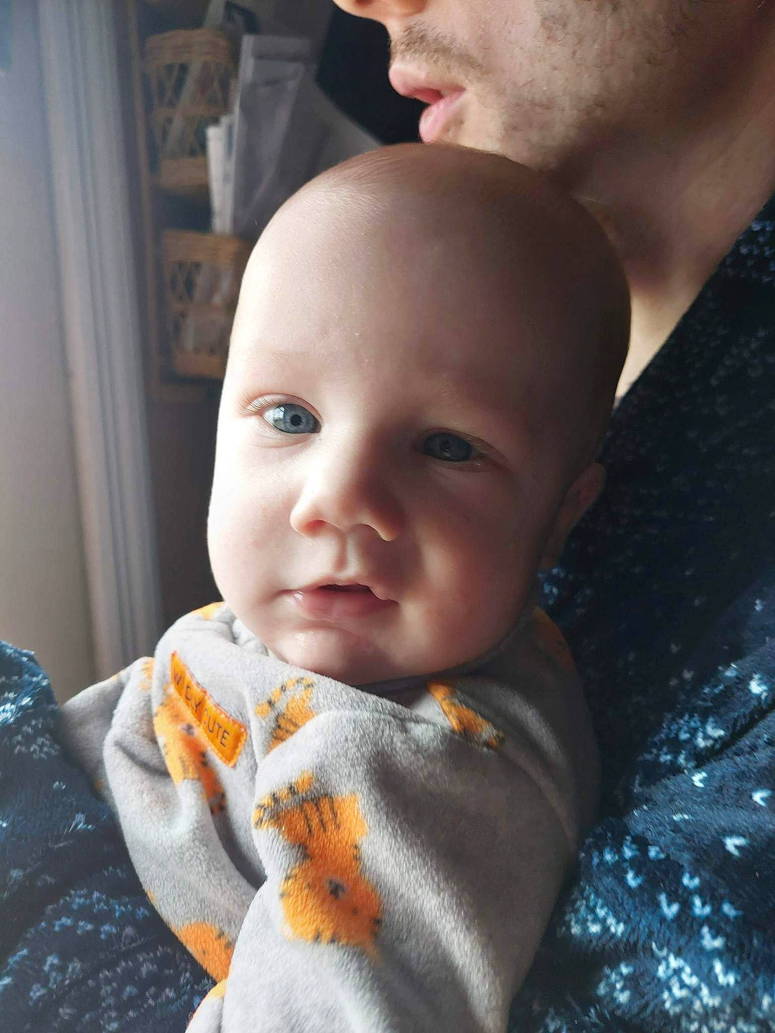 Flynn joined the competition — help win amazing prizes! baby, baby_toddler_clothing, cheek, child, comfort, cool, curtain, eyelash, happy, iris, lip, mouth, nose, pattern, person, sitting, skin, sleeve, toddler, vacation