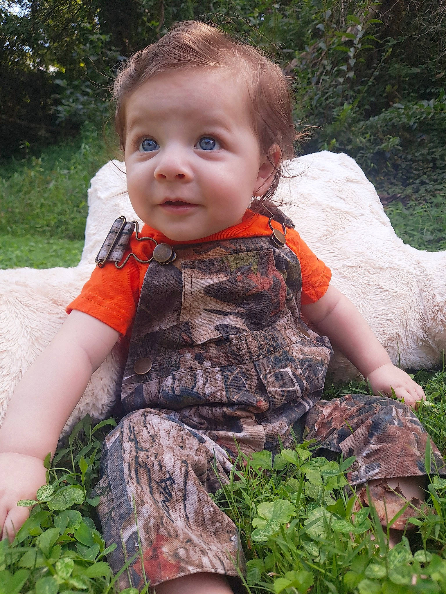 Loki joined the competition — help win amazing prizes! baby_toddler_clothing, beauty, face, finger, fun, grass, grass_family, groundcover, happy, human, human_body, leaf, military_camouflage, pattern, people_in_nature, person, plant, skin, toddler, tree
