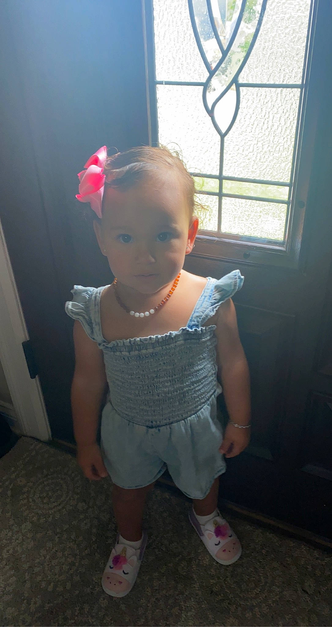 Hazelee joined the competition — help win amazing prizes! baby, baby_toddler_clothing, blond, chest, child, eye, flooring, fun, head, human_leg, person, pink, sandal, shorts, sleeve, sock, thigh, toddler, trunk, waist