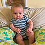 Cullen joined the competition — help win amazing prizes! baby, bedroom, candid, casual, child, curious, cute, dinosaur_pattern, home, indoor, infant, mirror, person, pillow, seated, selfie, smile, striped_clothing, woman, wooden_furniture