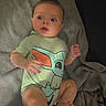 Lyric joined the competition — help win amazing prizes! baby, baby_clothing, baby_yoda, blanket, child, cozy, cute, expression, indoor, infant, lying_down, mohawk, onesie, person, portrait, small_feet, small_hands, soft_texture, surprised, wide_eyes
