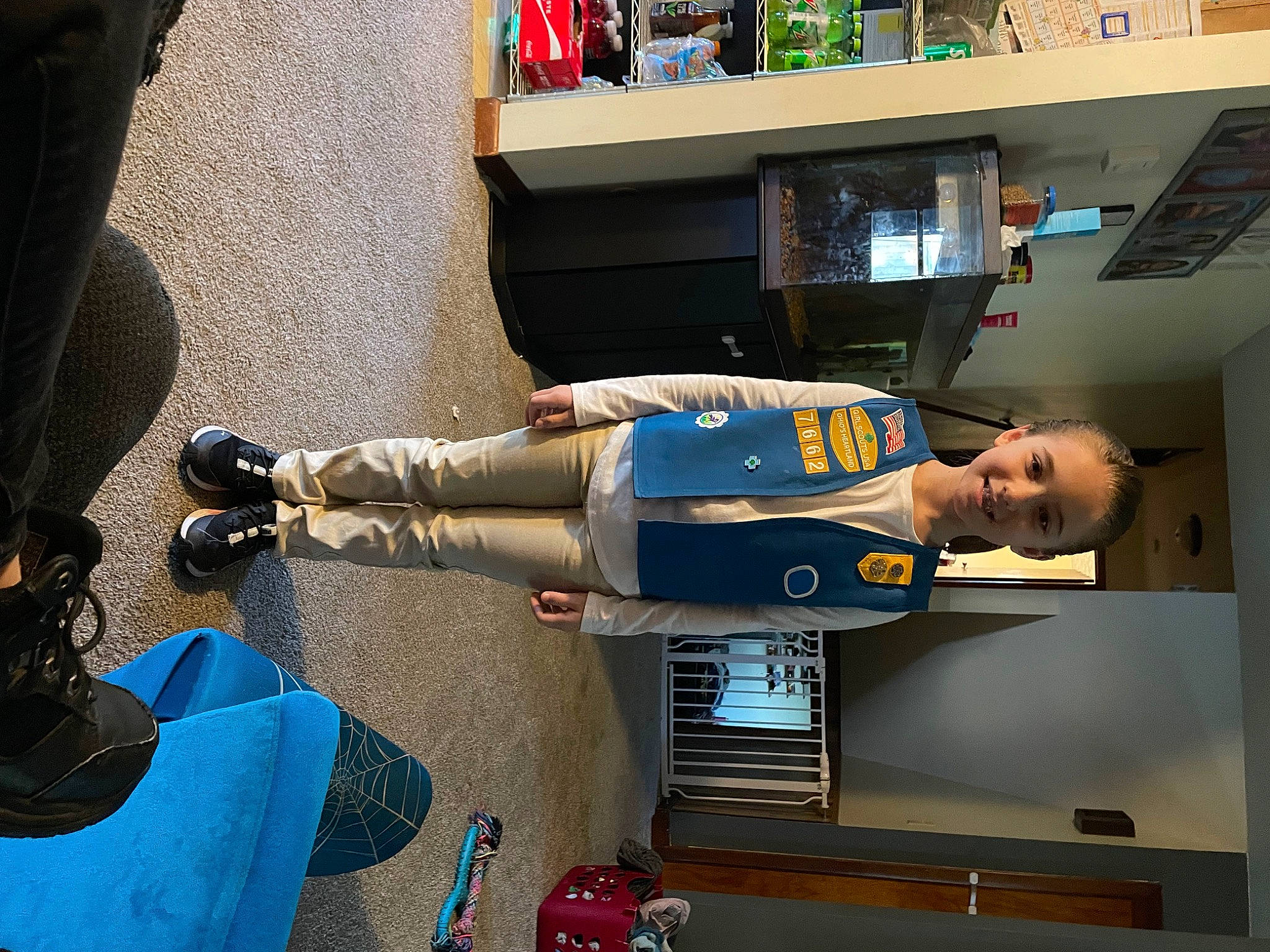 Sydney joined the competition — help win amazing prizes! blue, comfort, elbow, electric_blue, fun, hat, human_leg, joy, knee, luggage_and_bags, machine, outdoor_shoe, person, room, shelf, sportswear, t_shirt, thigh, walking_shoe, wrist