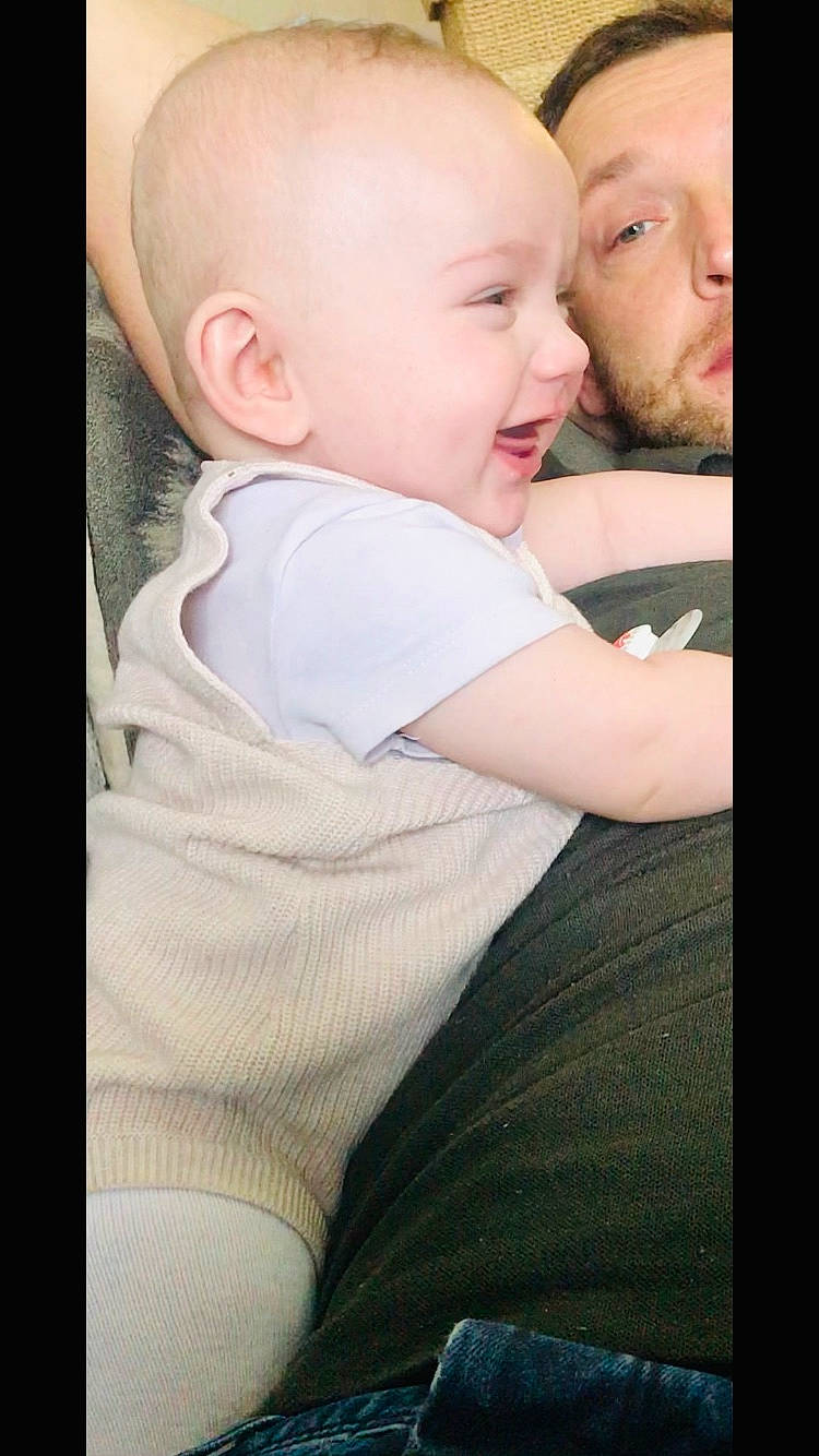 Demi-leigh is registered to the contest to win money with this photo: baby, baby_toddler_clothing, cheek, collar, comfort, eye, face, flash_photography, gesture, hair, happy, head, iris, lip, mouth, nose, person, skin, sleeve, smile