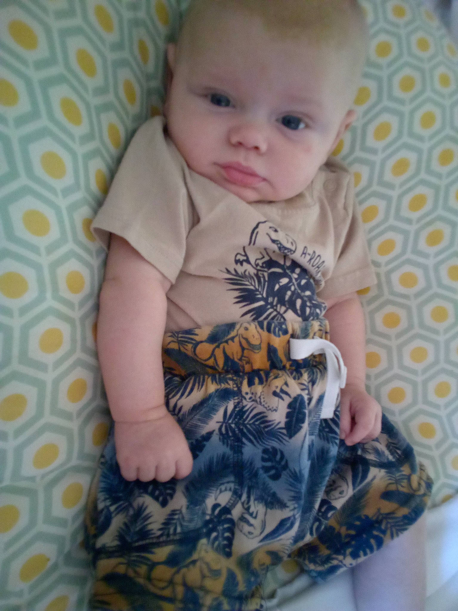 Zander joined the competition — help win amazing prizes! baby, baby_toddler_clothing, cheek, child, clothing, comfort, iris, linens, neck, pattern, person, product, sitting, skin, sleeve, t_shirt, toddler