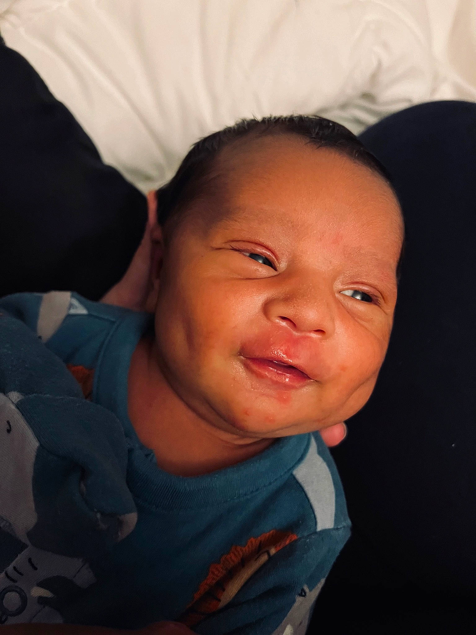 Samson is registered to the contest to win money with this photo: cheek, chin, comfort, ear, eyebrow, eyelash, flash_photography, forehead, gesture, happy, iris, jaw, lip, mouth, nose, person, skin, sleeve, smile, toddler