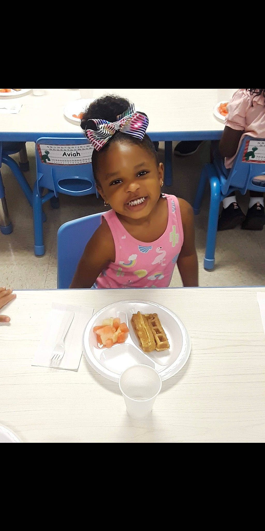 Kailee is registered to the contest to win money with this photo: child, eating, fun, girl, headgear, joy, person, toddler