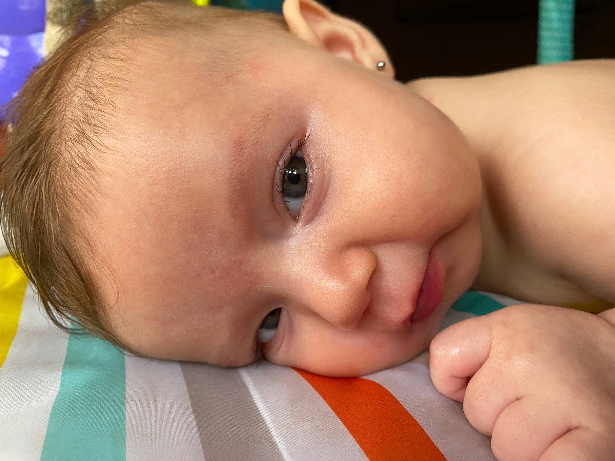 Hazel joined the competition — help win amazing prizes! baby, baby_toddler_clothing, cheek, child, close_up, ear, eyelash, finger, fun, gesture, happy, iris, leisure, lip, mouth, nail, nose, person, skin, thumb