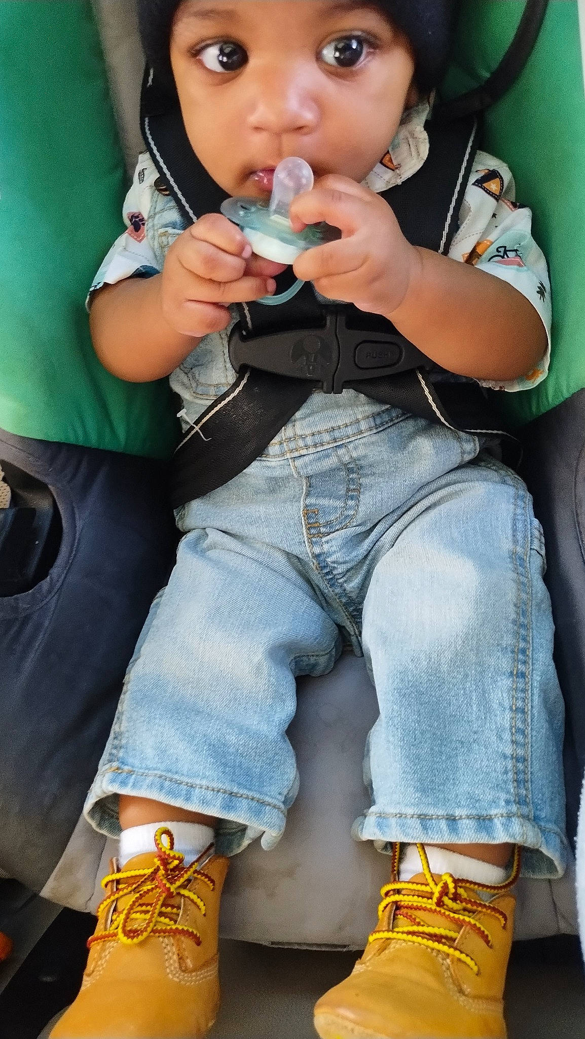 Paul Winfield joined the competition — help win amazing prizes! baby, baby_toddler_clothing, blue, child, clothing, comfort, denim, gesture, happy, human_leg, joint, knee, leg, lip, person, sitting, skin, thigh, toddler, trunk