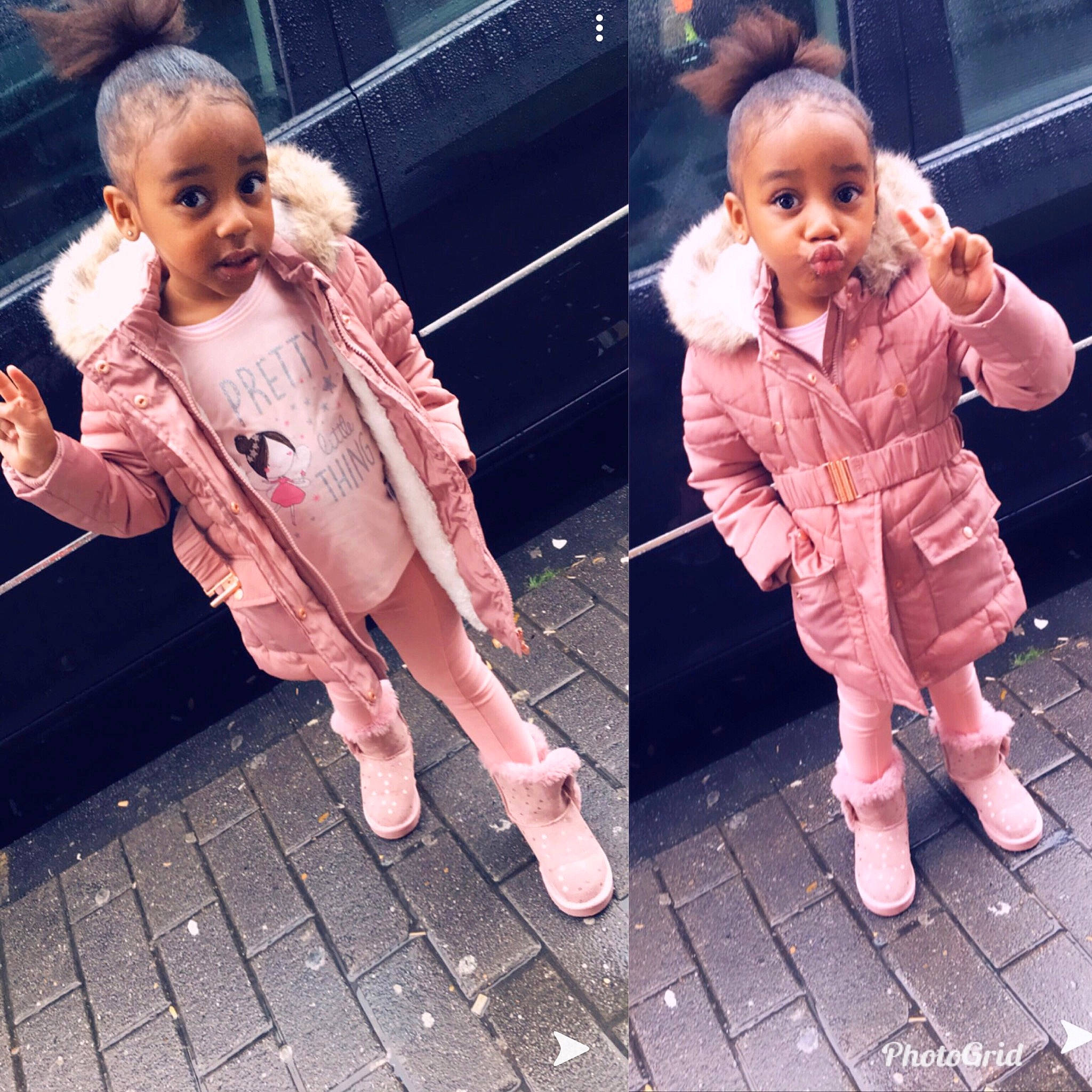 Gaby a rejoint le concours — aidez-le/la à gagner de superbes lots ! baby, beauty, cheek, child, face, fashion, footwear, fur, hand, head, human, jacket, leg, lip, outerwear, person, pink, skin, sleeve, textile