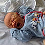 Tobbie joined the competition — help win amazing prizes! newborn, baby, yawning, bed, hospital, onesie, blue_clothing, animal_patch, vehicle_patch, white_sheets, infant, sleepy, cute, person, indoor, portrait, baby_clothes, lying_down, hospital_room, toddler