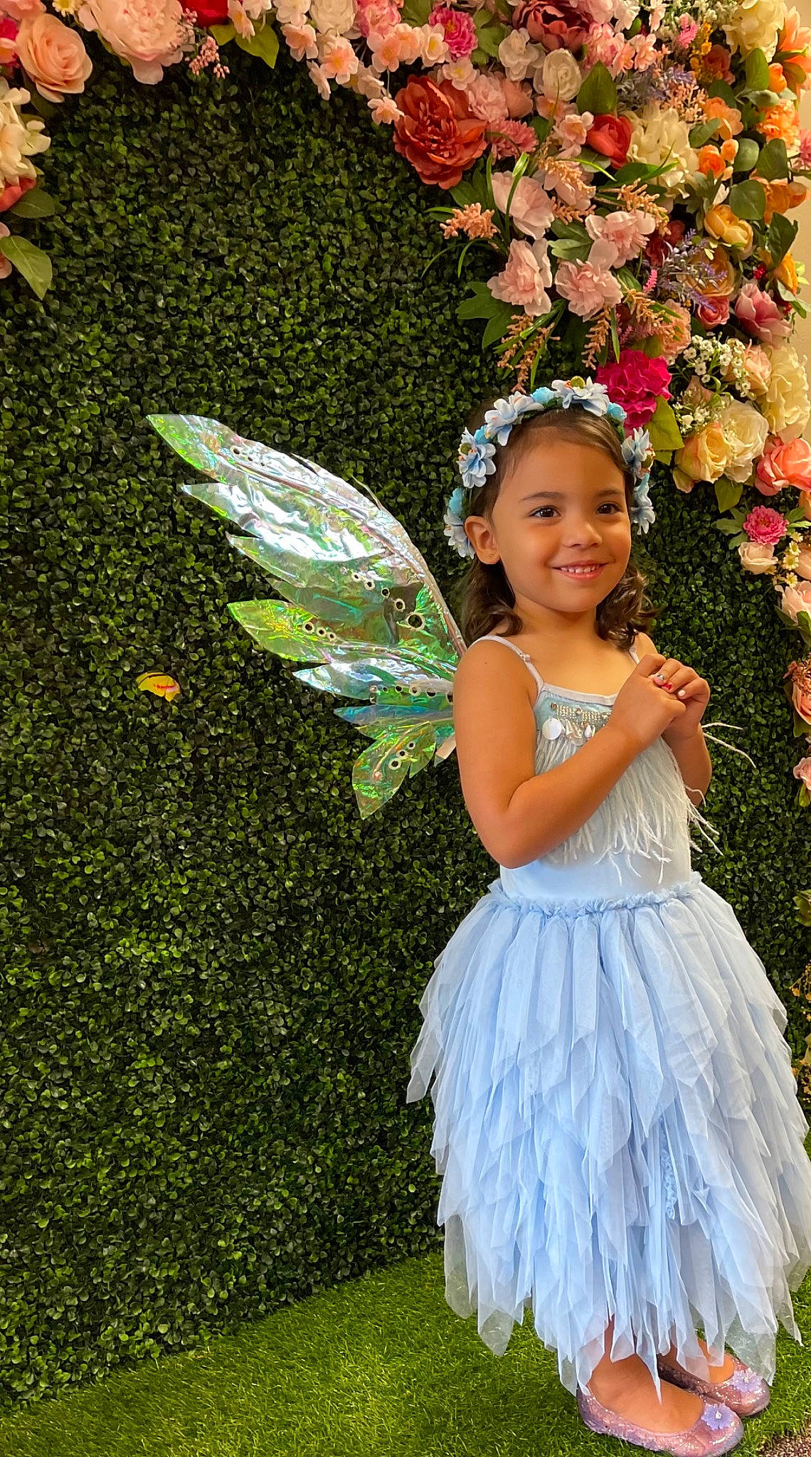 Lyla joined the competition — help win amazing prizes! botany, day_dress, dress, face, flash_photography, flower, formal_wear, grass, happy, head, headgear, headpiece, joy, leaf, nature, people_in_nature, person, petal, plant, pollinator