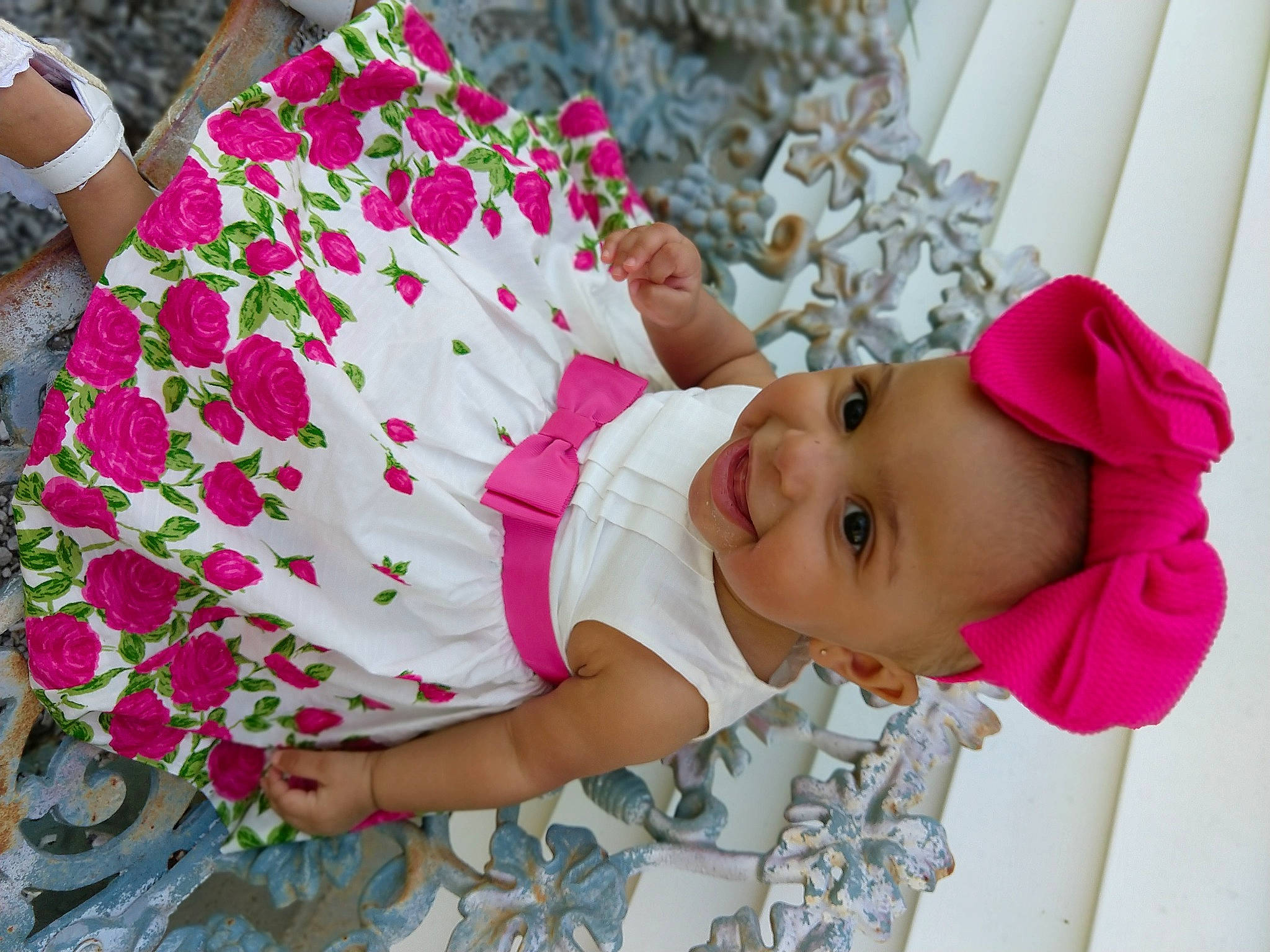 Dolly joined the competition — help win amazing prizes! baby, baby_toddler_clothing, beauty, cap, child, happy, hat, joy, leaf, leisure, magenta, pattern, person, petal, pink, plant, sandal, sleeve, smile, spring