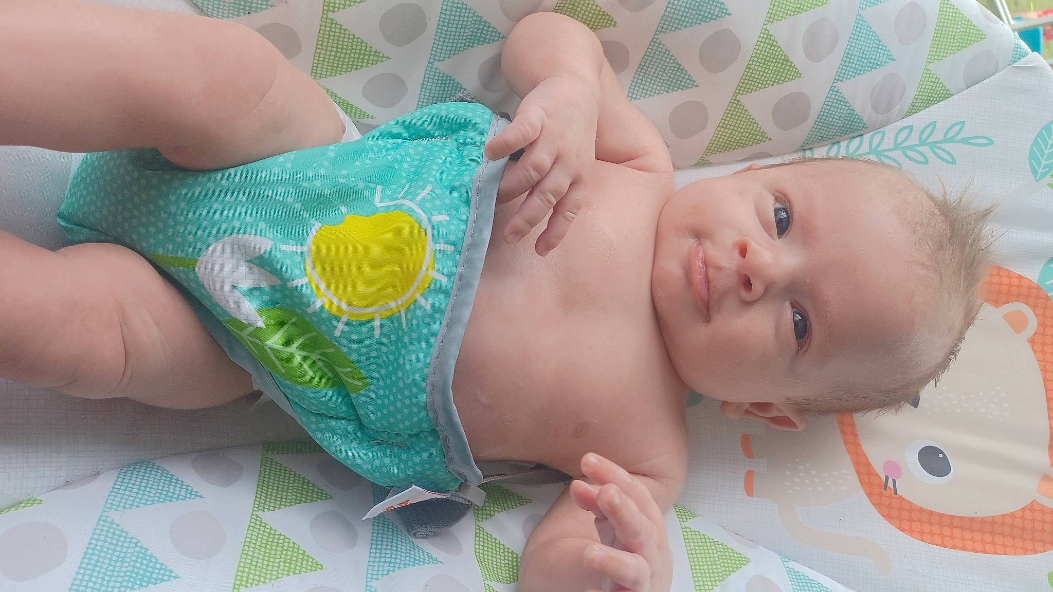 Eli is registered to the contest to win money with this photo: baby, baby_products, baby_safety, baby_toddler_clothing, cheek, child, comfort, grass, green, happy, iris, linens, nail, pattern, person, product, room, skin, toddler